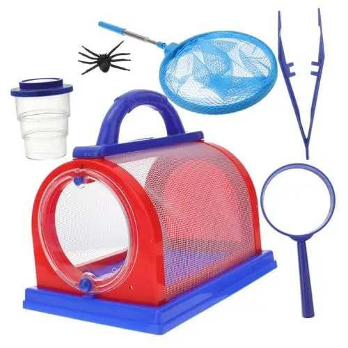 Produktbild: VICASKY 1 Satz Insektenbeobachtungsset adventskiste Kinder Naturerkundungswerkzeug Bausatz Kasten Insektenbeobachtungskäfig im Freien Insektenfangnetz draussen Lupe Krug