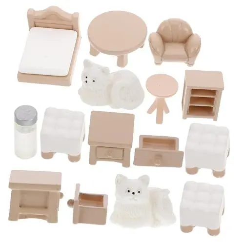 Produktbild: VICASKY 1 Satz Mini-Möbelset Mini-Hausschreibtisch Mini Möbel Puppenhaus Mini-Schreibtisch Puppenhaus-Einrichtung puppenhaus Schlafzimmer Puppenhaus-Miniaturmöbel Puppenhaus-Bausätze Harz