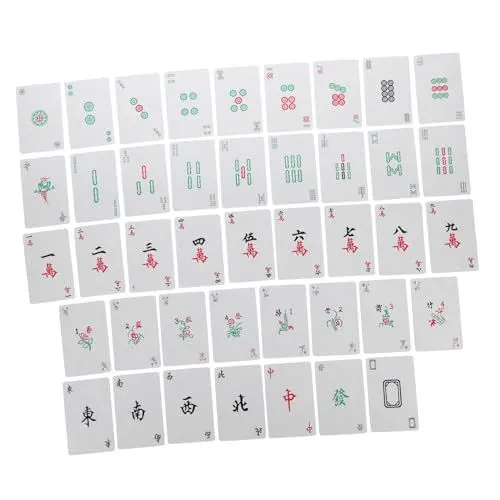 Produktbild: VICASKY Mahjong-Set Aus Plastikspielkarten Einzigartiges Poker-Tool Für Die Unterhaltung Zu Hause Oder Im Büro