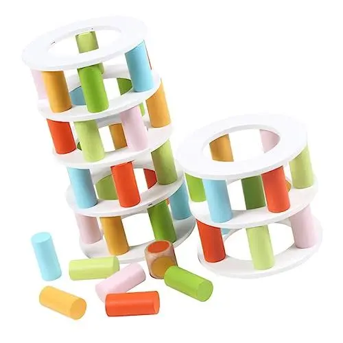 Produktbild: VICASKY 1 Satz Spielzeug aus Holz Spielzeug stapeln Kinder stapeln Spielzeug Kinder holzspielzeug stapelspielzeug Desktop-Stapelblöcke Desktop-Spielzeug für den Haushalt Holzblöcke hölzern