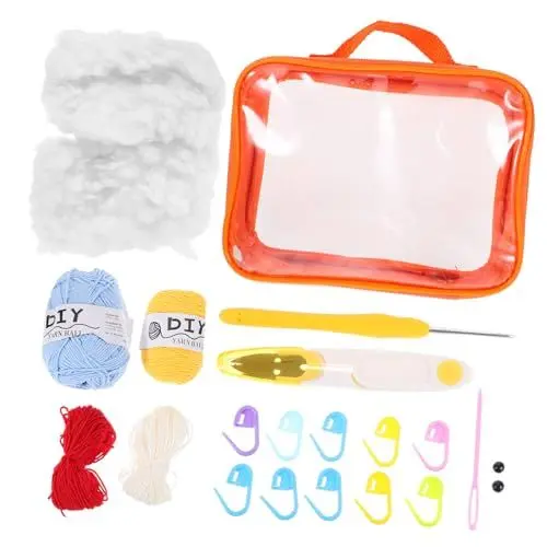 Produktbild: VICASKY 1 Satz Wollmaterialpaket Häkelset für Anfänger Strickset für Anfänger Häkelnadel Spielzeuge Häkelsets für Erwachsene Häkeln für Anfänger Garn Sie Hao Chinesisch und Englisch Suite