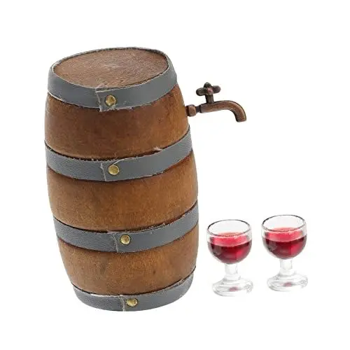 Produktbild: VICASKY 1 Set Tasche Weinkeller Dekoration Miniatur Pub Bar Zubehör Miniatur Puppenhaus Bierfigur Weinmodell Puppenhaus Weinfass Miniatur Weinfass Bausatz Miniaturmodell Legierung