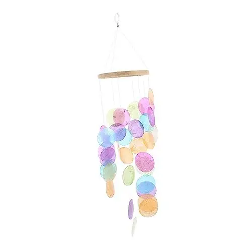 Produktbild: VICASKY 1stück Bunte Windspiel-hängedekoration Naturmaterialien Für Garten Und Innenbereich Klangspiel Für Gute Als Fotodeko