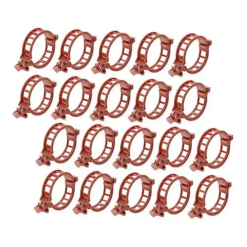 Produktbild: VICASKY 200 Stück Pflanzenstützclips für Tomaten Braun Durchmesser Verstellbare Gartenclips zur Unterstützung von Pflanzenwachstum für Robuste Pflanzen und Obstbäume