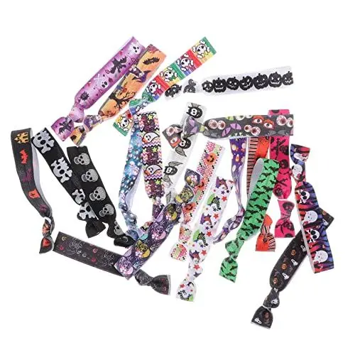 Produktbild: VICASKY 25 Stück Teiliges Set Halloween Haargummis Elastische Haargummis Knick für Verschiedene Frisuren für Halloween Partys und Täglichen Gebrauch