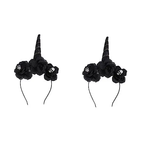 Produktbild: VICASKY 2St Haarschmuck halloween haarreif halloween headband einhorndeko Mini-Haargummis mädchen stirnbänder Halloween-Haarband Kopfbedeckung für Kinder Schädel Stirnband künstliche