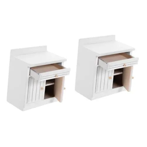 Produktbild: VICASKY 2 Stück Puppenhaus Kochtisch Holz Minischrank Küchentisch Modell Spielhaus Küchentisch Minihaus Dekoration Minimöbel Miniaturschrank Puppenhaus Ornament