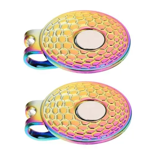 Produktbild: VICASKY 2 Stück Zinklegierung Golf Ball Marker Hut Clips Praktische und Langlebige Golfmarkierer für Golfer für und Golfclubs