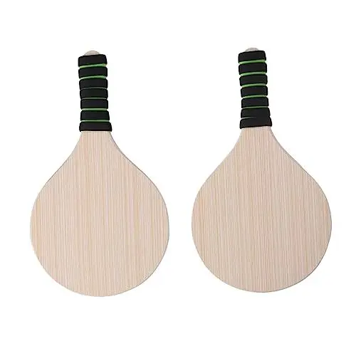 Produktbild: VICASKY 2er Set Paddelballspiel Holzschläger Für Strand Und Freizeit – Federball- Und Badminton- Ideal Für Fitness Und Spaß Im Freien Und Langlebig