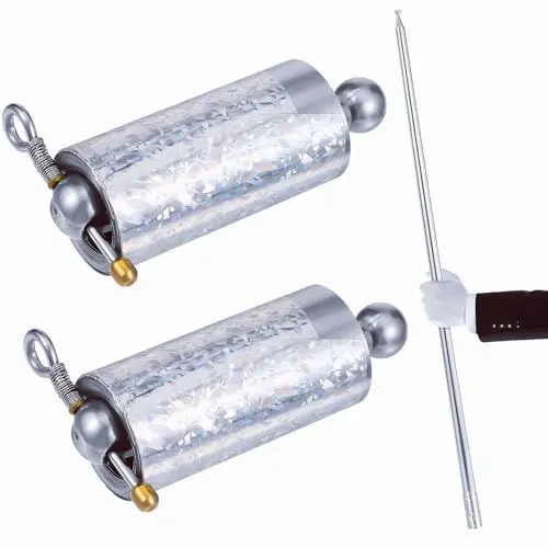 Produktbild: VICASKY Teleskopschlagstock Schlagstock Teleskop Schlagring Teleskopstock Stock 2pcs Teleskopschlagstock Tragbarer Zauberstab,Silberner Zauberstock aus Metall,Magischer Taschenstab Magische