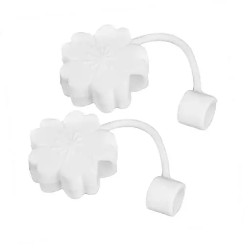 Produktbild: VICASKY 2st Lazy Straw Dust Cap Strohstecker TIPP Für Partystrohhalme Strohhalm Silikon Spitzen Strohhalme Spitze Wiederverwendbare Strohhülle Süße Bankett Weiß Zutaten Haushalt Kieselgel