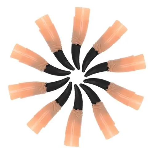 Produktbild: VICASKY 30 STK Halloween-Hexenfinger Krallennägel falscher Finger Vampir-Kostüm Zombie gefälschte Finger Halloween-Party-Kostüm-Requisiten Fingerkrallen Kleidung Fingernägel der Black