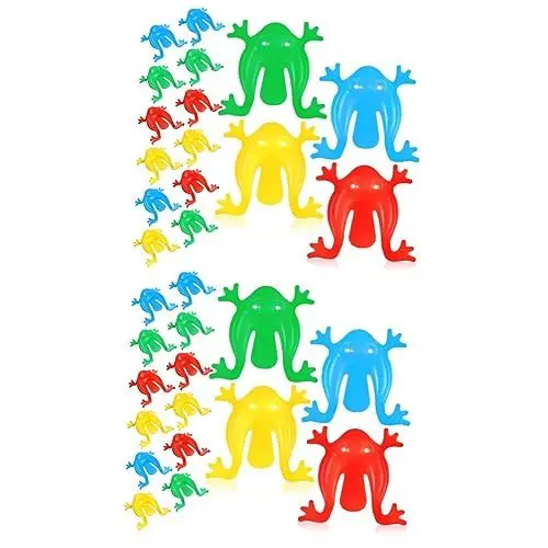Produktbild: VICASKY 32 Stk Sprung frosch interaktives spielzeug hühner spielzeug Froschspiele Kleinigkeit draußen Kinderspielzeug Froschspielzeug in verschiedenen Farben Froschspielzeug klein Plastik