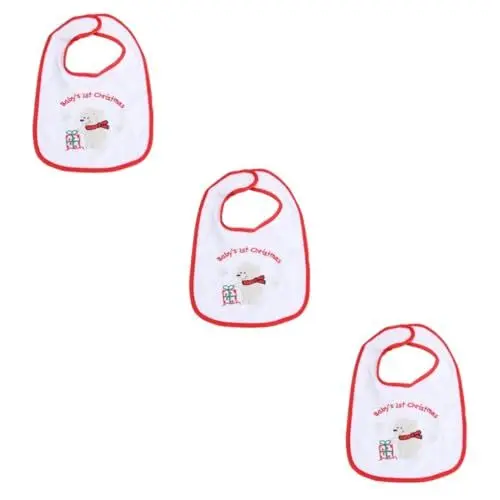Produktbild: VICASKY 3St -Lätzchen weihnachtsgeschenke weihnachtspräsente Lätzchen füttern Lätzchen aus Baumwolle Babylätzchen Babyspeicheltuch Speichel Handtuch Baumwolle Polyester Weiß