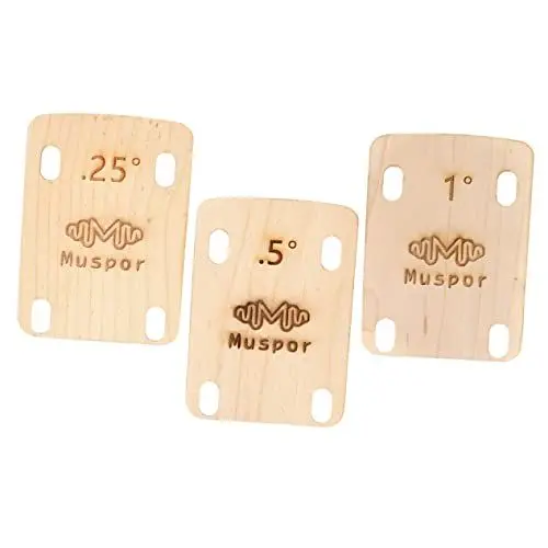 Produktbild: VICASKY 3St Spacer für den Gitarrenhals Gitarren-Kopfplatte Gitarrenerhöhungsdichtung Gitarrenhals-Unterlegscheiben Gitarrenhals Ersatzteile Holz-Bass-Hals-Shims Erhöhung der Dichtung