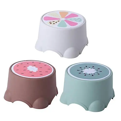 Produktbild: VICASKY 3St niedriger Hocker niedrige hocker für Kinder Hocker mit Fruchtmuster Obst kinderhocker sitzhocker Kinder Tritthocker für Kleinkinder Thekenhocker Fußhocker für den Haushalt pp