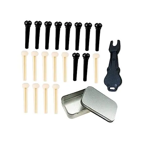 Produktbild: VICASKY 3 Sätze Nägel für Gitarrensaiten Sattelmutterstift Akustikgitarrenwirbel gitarren ersatzteile gitarren werkzeug Abzieher für Gitarrenstegstifte Gitarrennadel aus Kunststoff Plastik