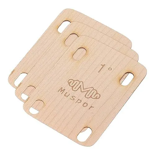 Produktbild: VICASKY 3 Stück Gitarrenhals Abstandhalter Gitarrenhalsplatte Gitarrenhalsteile Gitarrenhalsdichtung Gitarrenzubehör Holz Gitarrenhals Unterlegscheiben Holz Gitarrenhals