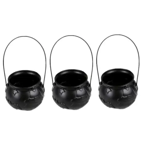 Produktbild: VICASKY 3 Stück Teiliges Halloween Süßigkeitenglas Tragbarer Candy Jar mit Relief Schwarzer Süßigkeitenbehälter Vielseitig für Party Kindergarten Dekoration und Snackaufbewahrung