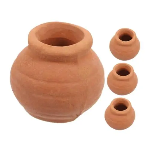 Produktbild: VICASKY 4 Kleine Terrakotta-töpfe Für Sukkulenten Im Kinderzimmer, Mini-Keramik-pflanzgefäße Für Kakteen, Kleine Tontöpfe Mit Drainage Für Zuhause