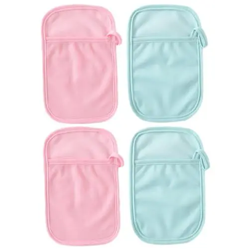 Produktbild: VICASKY Tücher Neugeborene 4 Stück Weiche Baumwoll-badehandschuhe Sanftes Peeling Bequem für Kleinkinder Einfach Zu Verwenden