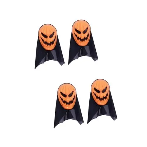 Produktbild: VICASKY 4 Stück Halloween-Kürbismaske -Kürbis Halloween Gruselige Kürbismasken halloween schminke halloween make up -Kürbis-Halloween-Maske Maskerade-Kürbiskopfmasken PVC Orange