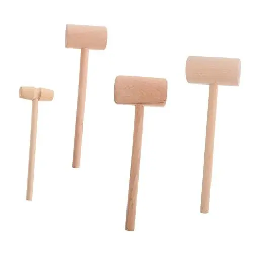 Produktbild: VICASKY 4 Stück Holzhammer heizlùfter slico holzwerkzeug Schalentierwerkzeug Naturprodukt Mini-Kuchen Kinder, die Spielzeug hämmern Minihammer Kuchen Machen Hammer Schalentierkuchen Hammer