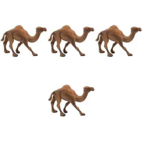 Produktbild: VICASKY DREI Kamele 4 Stück Kamel Ornamente Spielzeug Preiwuß Kinderstuhl Garten Geschke Adventsgeschenke Kinder Drachen-actionfiguren Wüstentierfiguren Simulation Kamelfiguren Tierornament Plastik