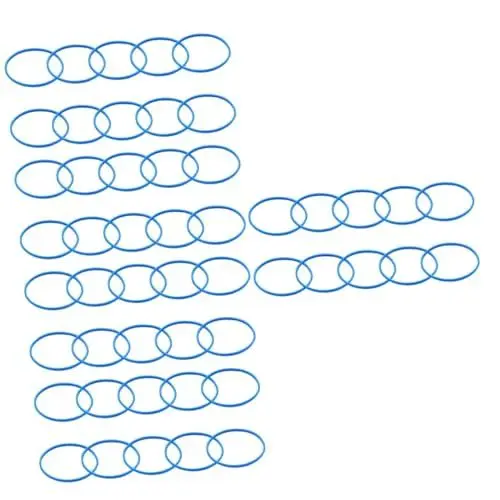 Produktbild: VICASKY 50 Stück Gummiring aus Mikrofongeflecht Mikrofonschutzring Professioneller Mikrofongitterring Ersatz-Grillring mikrofonzubehã¶r mikrofon zubehör ktv liefert Mikrofonringe Blue