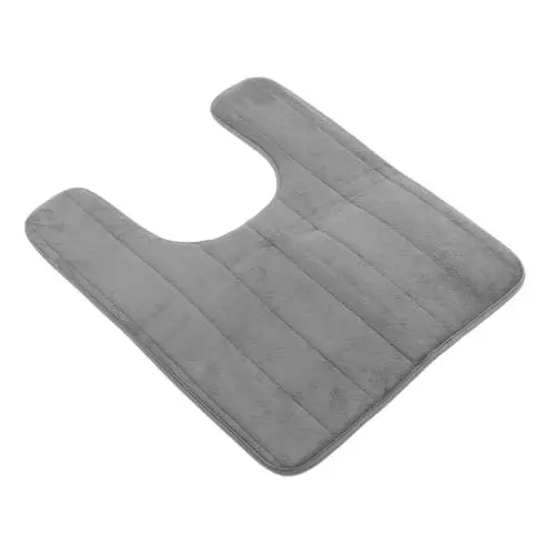 Produktbild: VICASKY 50x60cm Dunkelgrau Memory Schaum Toilettenvorleger U-Form rutschfest Waschbar Bodenmatte für Badezimmer Komfortable Badezimmermatte
