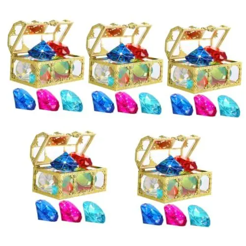 Produktbild: VICASKY 5 Sätze Edelstein-Pool-Spielzeug Kinderspielzeug Schwimmspielzeug kleine Spielzeuge Mädchenspielzeug Mädchen Spielzeug Poolspielzeug für Kinder im Alter von 4-8 Jahren Pirat