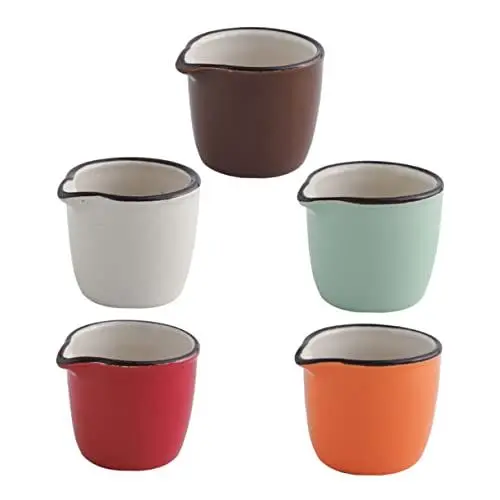 Produktbild: VICASKY 5 Stück Milchbecher kleine Milch Milchhalter kitchen accessories küche zubehör serving bowl Restaurant-Geschirr soya sauce Saucengerichte Gewürzplatten Keramik Wiederverwendbar