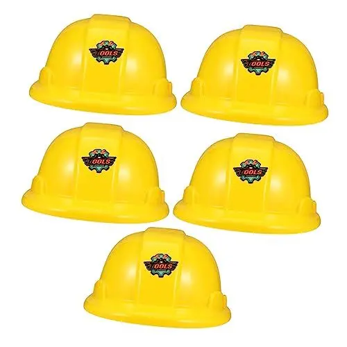 Produktbild: VICASKY 5 Stück Spielzeug Technik Hut Bau Hut Spielzeug Partyzubehör Bau Hut Für Kinder Bau Party Hut Kinder Helm Spielzeug Kinder Party Hut Kinder Spielzeug Bau Verkleidungshüte