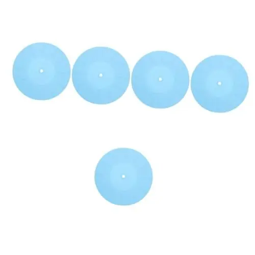 Produktbild: VICASKY 5st Schallplattenmatte Aus Vinyl Zubehör Aus Kohlefaser Vinyl-spielermatte Slipmat-pad Aus Kork Schutzmatte Aufzeichnen Plattentellerauflage Aus Kork Vinyl-platte Blue Kieselgel