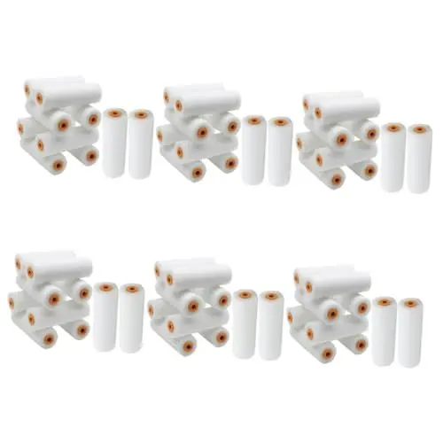 Produktbild: VICASKY 6 Sätze Farbrollerpinsel Kurzflorwalze Wandreparatur-rollbürste Farbroller Aus Schaumstoff Farbrollerköpfe Liner Schaumstoffrollen Zum Streichen Multipack Weiß Schwamm 10 Stück * 6