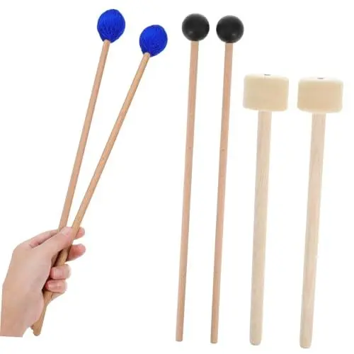 Produktbild: VICASKY 6er-set Holz-trommelstöcke – Trommelschlägel Percussion-schlägel Bass-drum-schlägel Schlägel Glockenschlägel Snare Für Erwachsene Zum Üben Und Auftreten