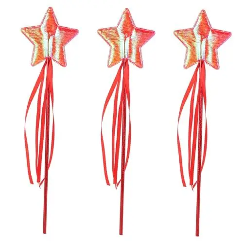 Produktbild: VICASKY 9 Stk Sternenstäbe party zubehör kinder partyzubehör kinder adventsgeschenke kinder gieskanne kinderspielzeug Kinder Party Dekoration kid toys Sternenstab Sternenfee Zauberstab rot