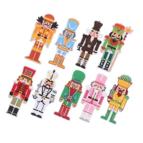 Produktbild: VICASKY 9stücke Teiliges Weihnachts-patches Mit Soldaten- Aufbügelbare Applikationen Aus Gesticktem Für Kleidung Taschen Und Diy-dekorationen Für Festliche Anlässe