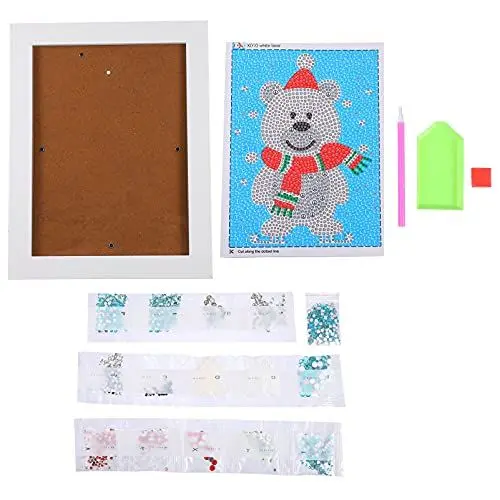 Produktbild: VICASKY Anzug Für Kinder DIY Diamant Zeichnung Kit Weihnachten DIY Diamant Zeichnung Ornamente Bier Kits mit Rahmen Strass Zeichnung Kunst Handwerk DIY Zu Hause Diamant Farbe Kit