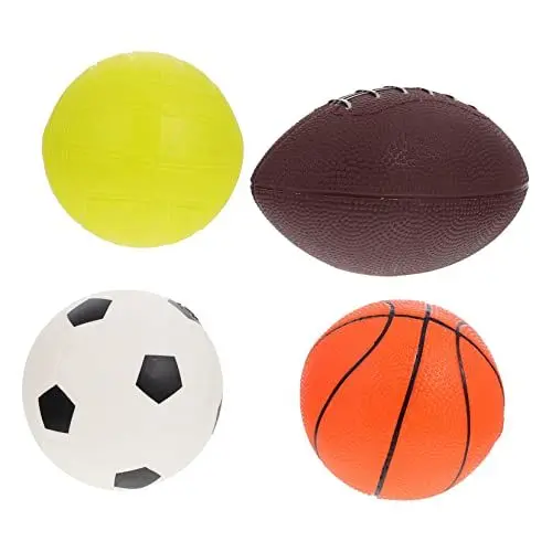 Produktbild: VICASKY 4 Teiliges Set Aufblasbarer Spielzeugbälle Rugby Volleyball Basketball Und Fußball Für Ideales Für Drinnen Und Draußen Vielseitiger Spaß Für Jungen Und ädchen