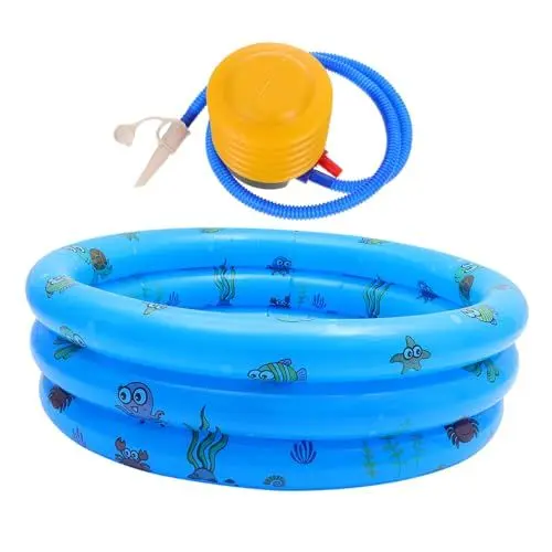 Produktbild: VICASKY Aufblasbarer Kinderpool Aufblasbares Kinderbecken Kinderspielzeug Babywanne Aufblasbarer Pool Für Kinder Babybecken Aufblasbares Schwimmbecken Kinder Badewanne Hallenbad PVC Blue