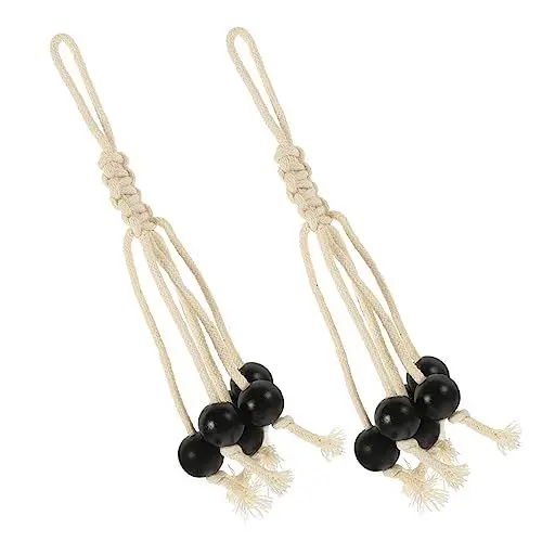 Produktbild: VICASKY Bananenhalter Set aus Baumwolle mit Holzperlen Teiliges Aufbewahrungssystem für Frische Bananen Dekorativer Haken für Küche Sorgt für Optimale Luftzirkulation und Gleichmäßiges
