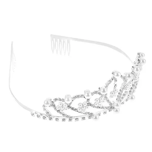 Produktbild: VICASKY Braut Haarschmuck Krone mit Perlen und Hochzeitsaccessoire für Hochzeiten Partys und Besondere Anlässe Silberfarben Robust