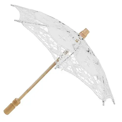 Produktbild: VICASKY Braut Regenschirm Regenschirm-Foto-Requisiten Regenschirmstütze Brautschleier Hochzeit Spitze Anmut schmücken Bastelschirm Regenschirm aus Spitze Fräulein