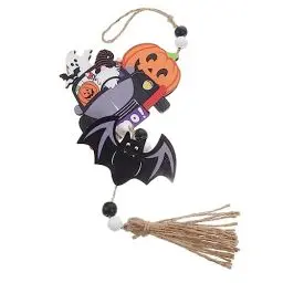 Produktbild: VICASKY Fledermaus dekorative Perlenschnur Halloween-Wanddekorationen Halloween Indoor Decoration Spooky Decor Halloween -Ornamente Halloween Wohnkultur Kamindekor Halloween-Tags Holz