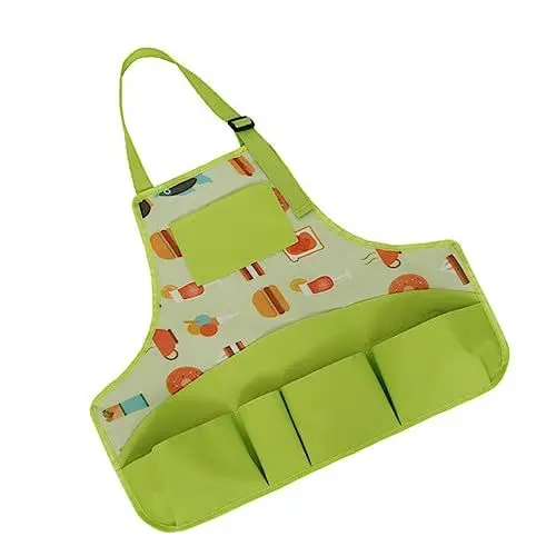 Produktbild: VICASKY Gartengeräte Schürze Arbeitsschürze Kochschürze Gartenbackschürze Gartenbedarf Serverschürzen Schürze Mit Taschen Arbeiten Schürze Für Gartengeräte Grill Oxford-stoff Kind Lätzchen