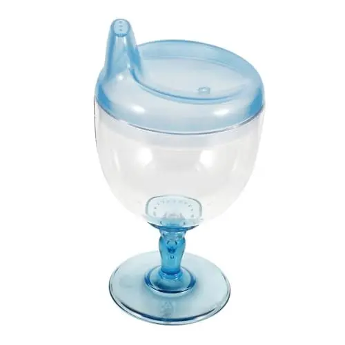 Produktbild: VICASKY Kelch Smoothie-Becher Milchflasche mit Deckel Weinbecher für Babys Wasserflasche für Kleinkinder Kinder Saftbecher Hochbecher für Kinder Wasserbecher Babytasse Plastik Blue