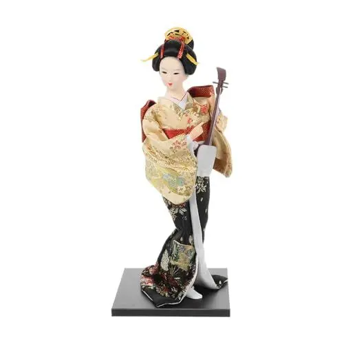 Produktbild: VICASKY Traditionelle Japanische Puppe – Asiatische Dekostatue Aus Porzellan – Japanische Puppe Für Zuhause Als Und Kulturelle