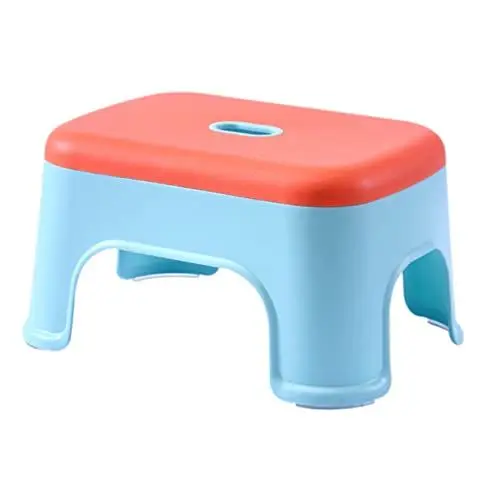 Produktbild: VICASKY Kinderhocker Zweistufige Leiter Tritthocker Plastikbaden Niedriger Hocker Aus Kunststoff Töpfchen-trainingshocker Bürohocker Sitzhocker rutschfeste Matte Pp Kleinkind Faltbar