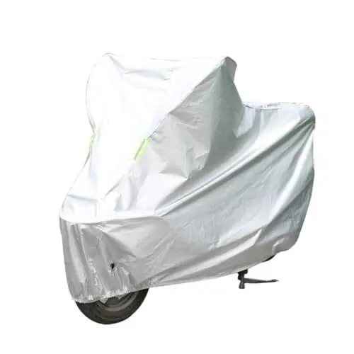 Produktbild: VICASKY Motorradabdeckung Abdeckplane Outdoor Winterfeste wasserdichte Robuste Sonnenschutzabdeckung Außenabdeckung Elektrische Abdeckung Sonnenschutzabdeckung Silberne